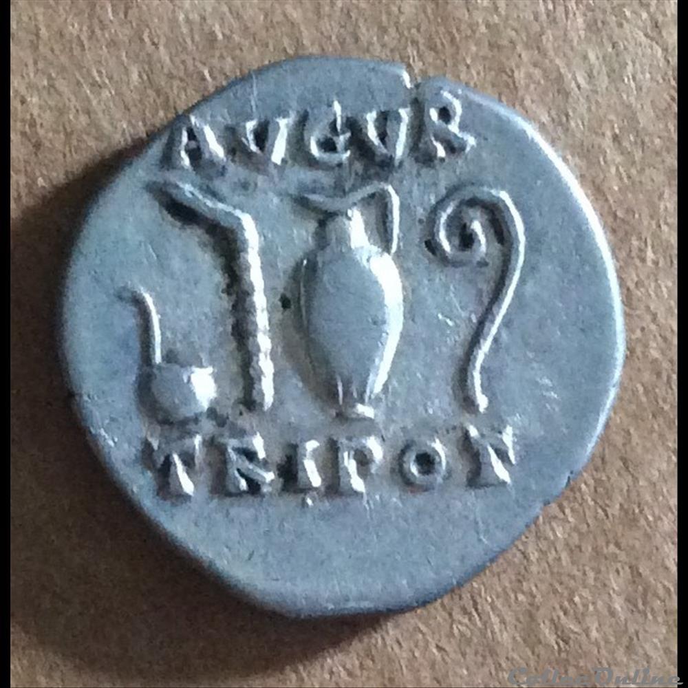 Vespasien - denier - augur tripot monnaie antique romaine vespasien denier augur tripot