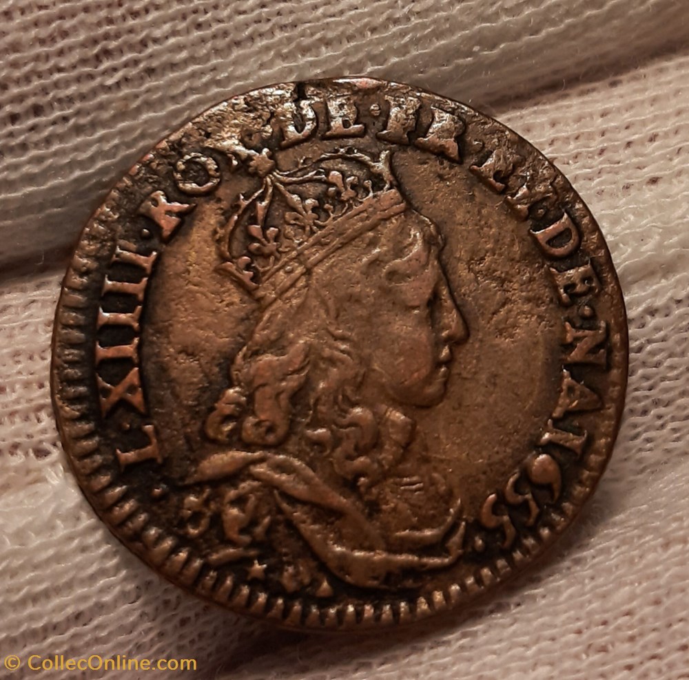 monnaies europe medievale royales 1655 liard de france