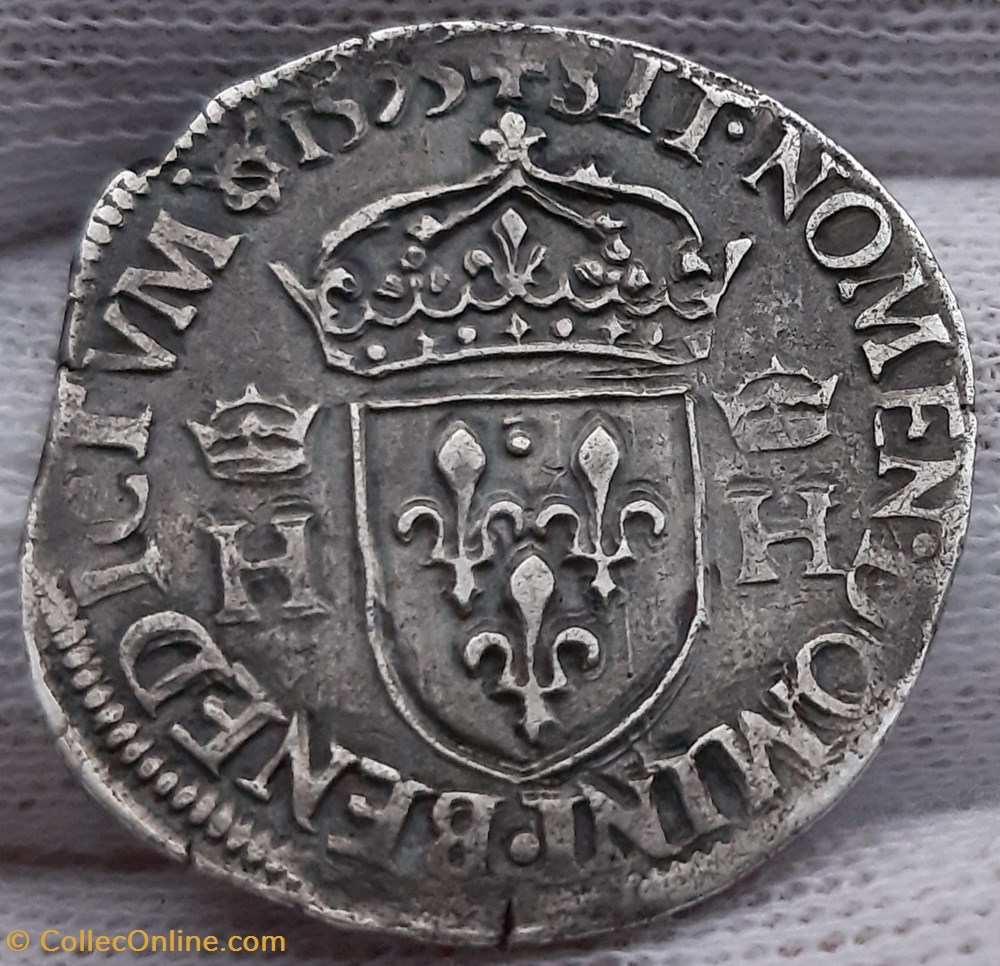 1575 - Teston au col plat monnaies europe medievale france royales 1575 teston au col plat