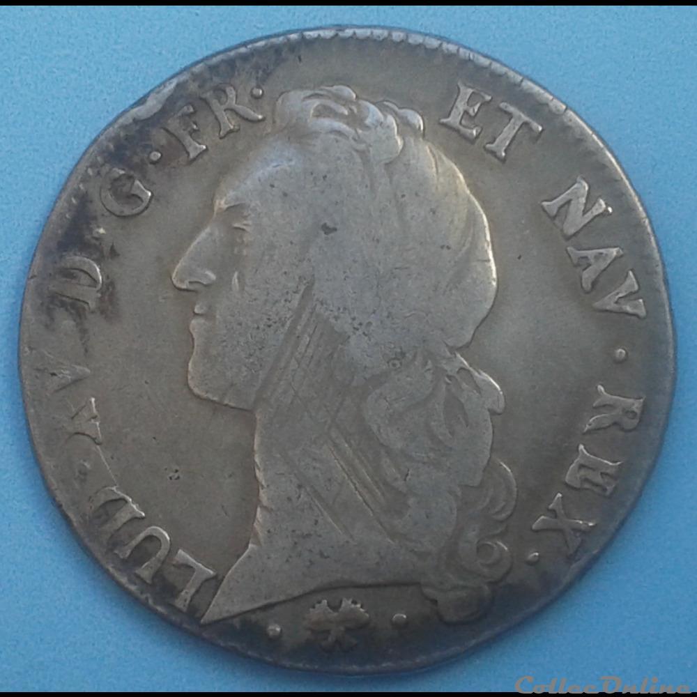 1762 L - Ecu au bandeau - Louis XV monnaies 1762 l ecu au bandeau louis xv