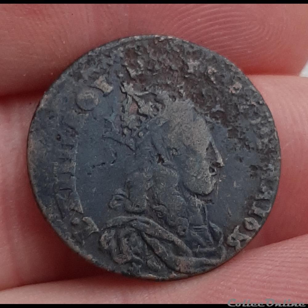 monnaies europe medievale france royales 1656 liard etoile et i pointe