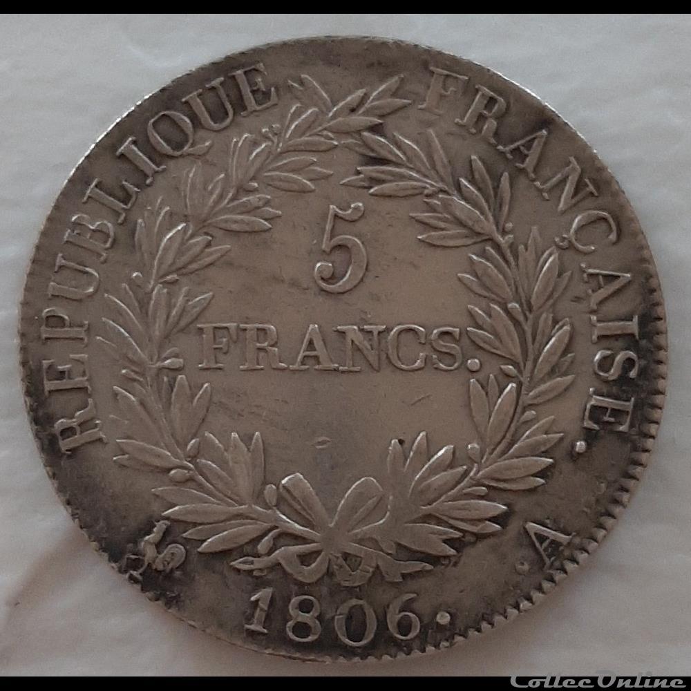 1806 A - 5 Francs monnaies monde france 1806 a 5 francs
