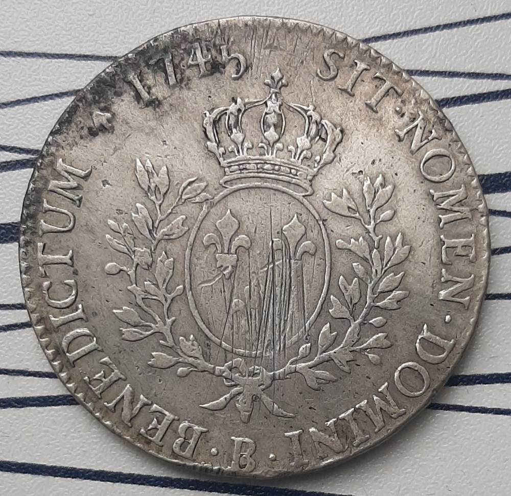 monnaies europe medievale france royales 1745 ecu au bandeau