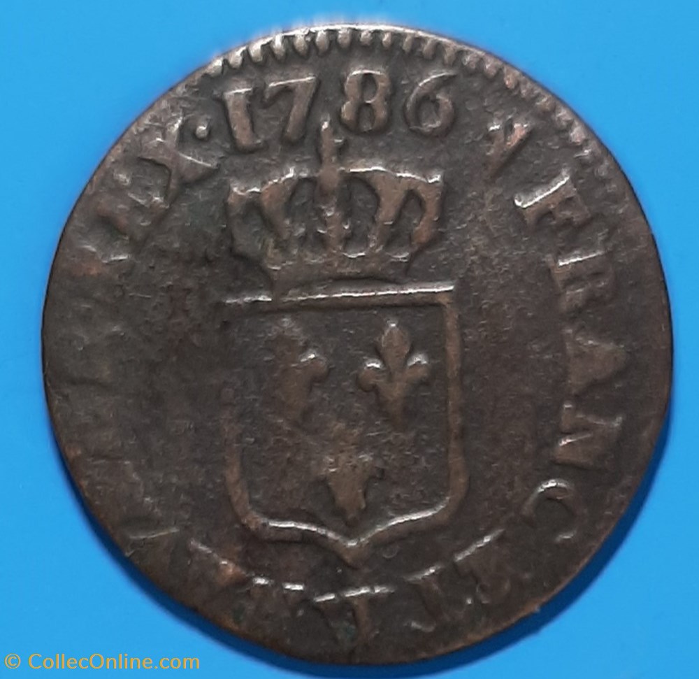 1786 W - Liard à l'écu monnaie 1786 w liard a ecu