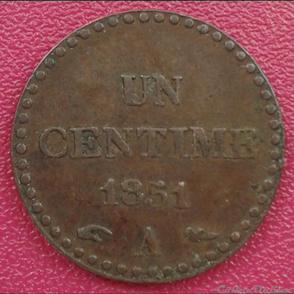 1851 A - 1 centime - avec accent monnaies france modernes 1851 a 1 centime avec accent