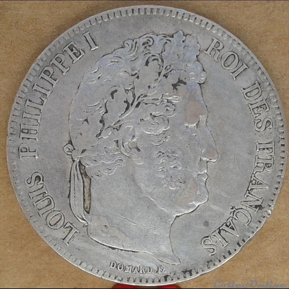 1839 - 5 francs monnaies monde france 1839 5 francs