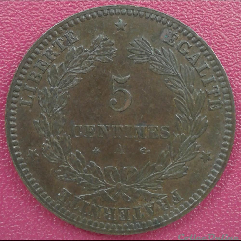 1871 A - 5 centimes - très petit A monnaies monde france 1871 a 5 centimes tres petit a