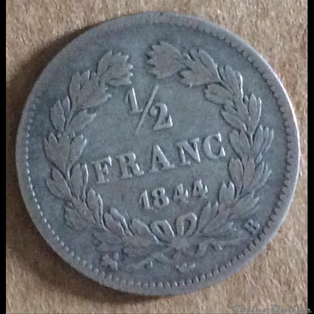 1844 - 1/2 franc monnaies monde france 1844 1 2 franc