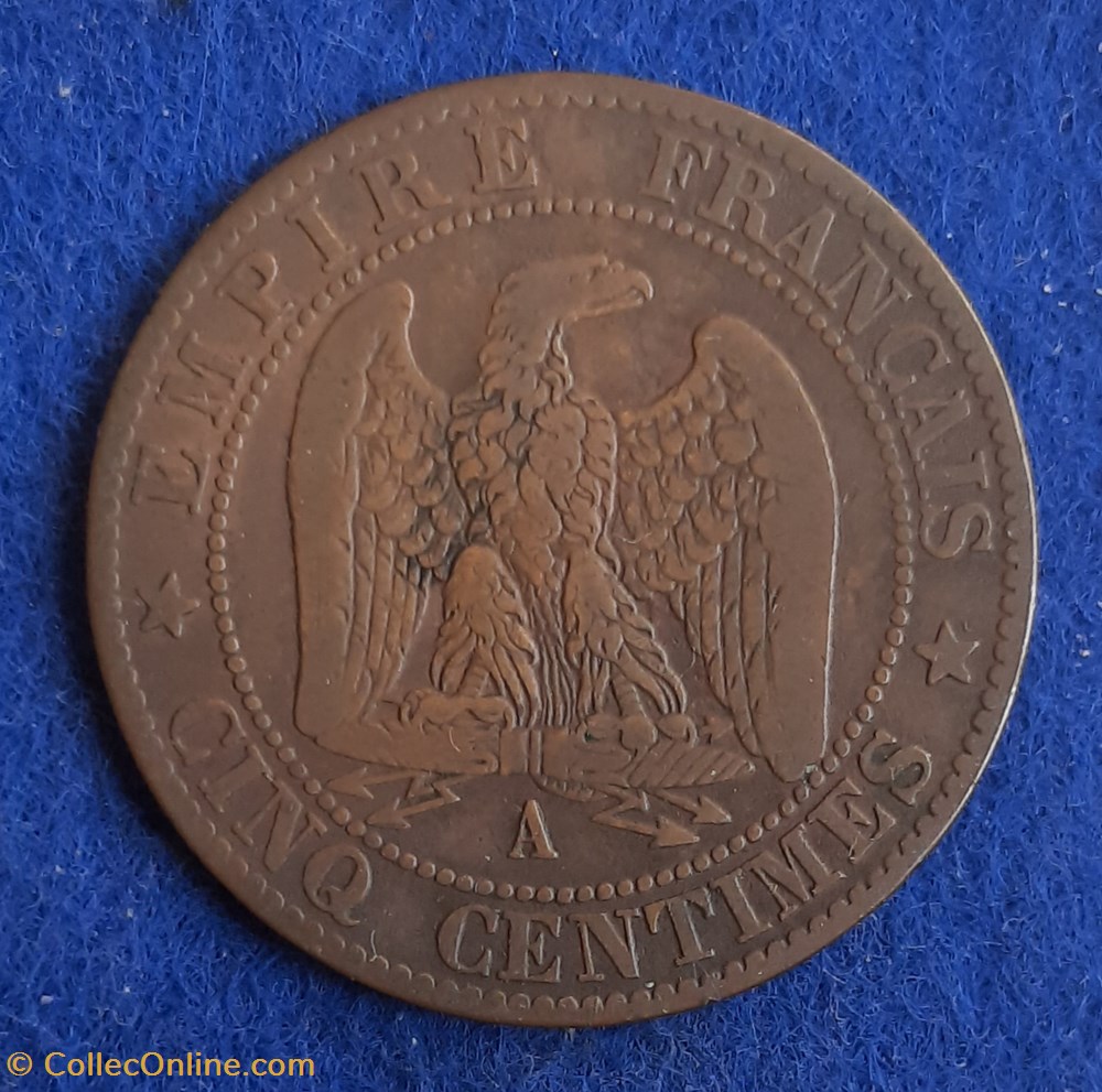 1862 A - 5 centimes monnaies monde france 1862 a 5 centimes