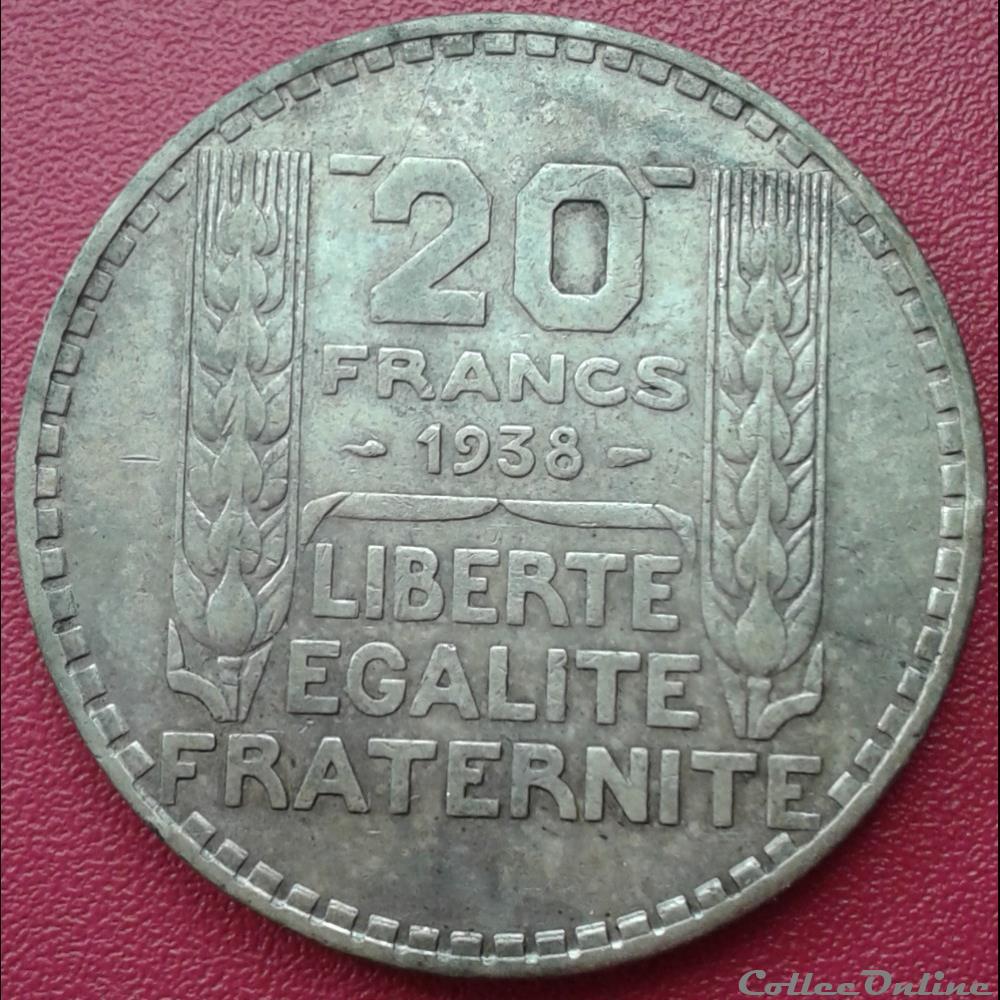 1938 - 20 francs monnaies france modernes 1938 20 francs