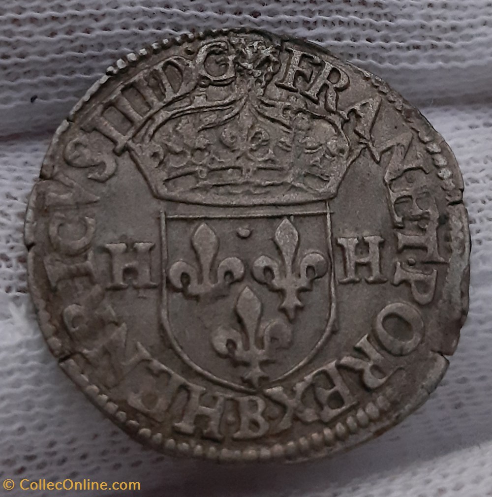 1587 - Douzain aux 2 H, 2ème type monnaies europe medievale france royales 1587 douzain aux 2 h 2eme type