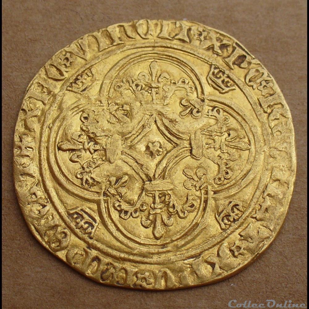 1380/1422 - Ecu d'or à la couronne monnaies europe medievale france royales 1380 1422 ecu or a la couronne