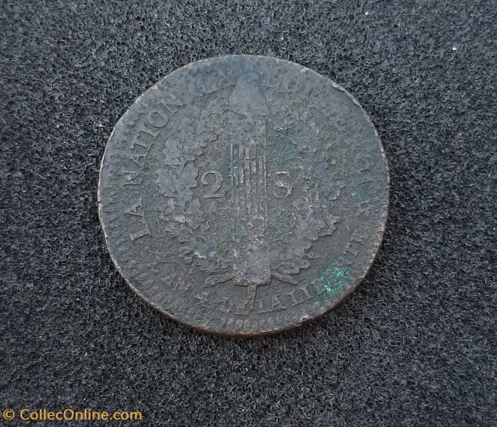 1792 BB - 2 sols français 4 monnaies france modernes 1792 bb 2 sols francais