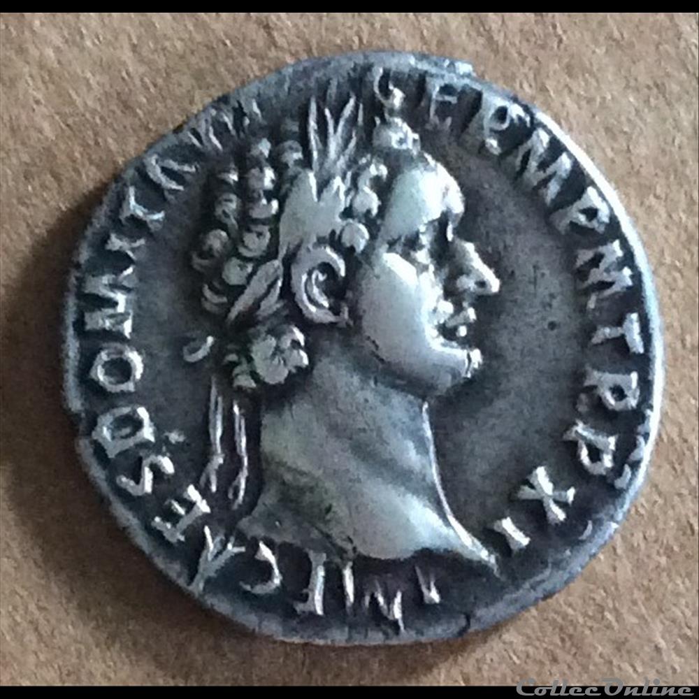 Domitien - denier - athéna - 91 monnaie antique romaine domitien denier athena 91