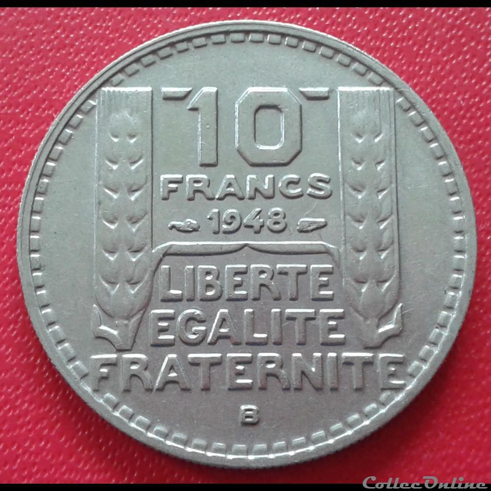 1948 B - 10 francs - Petite tête monnaies monde france 1948 b 10 francs petite tete