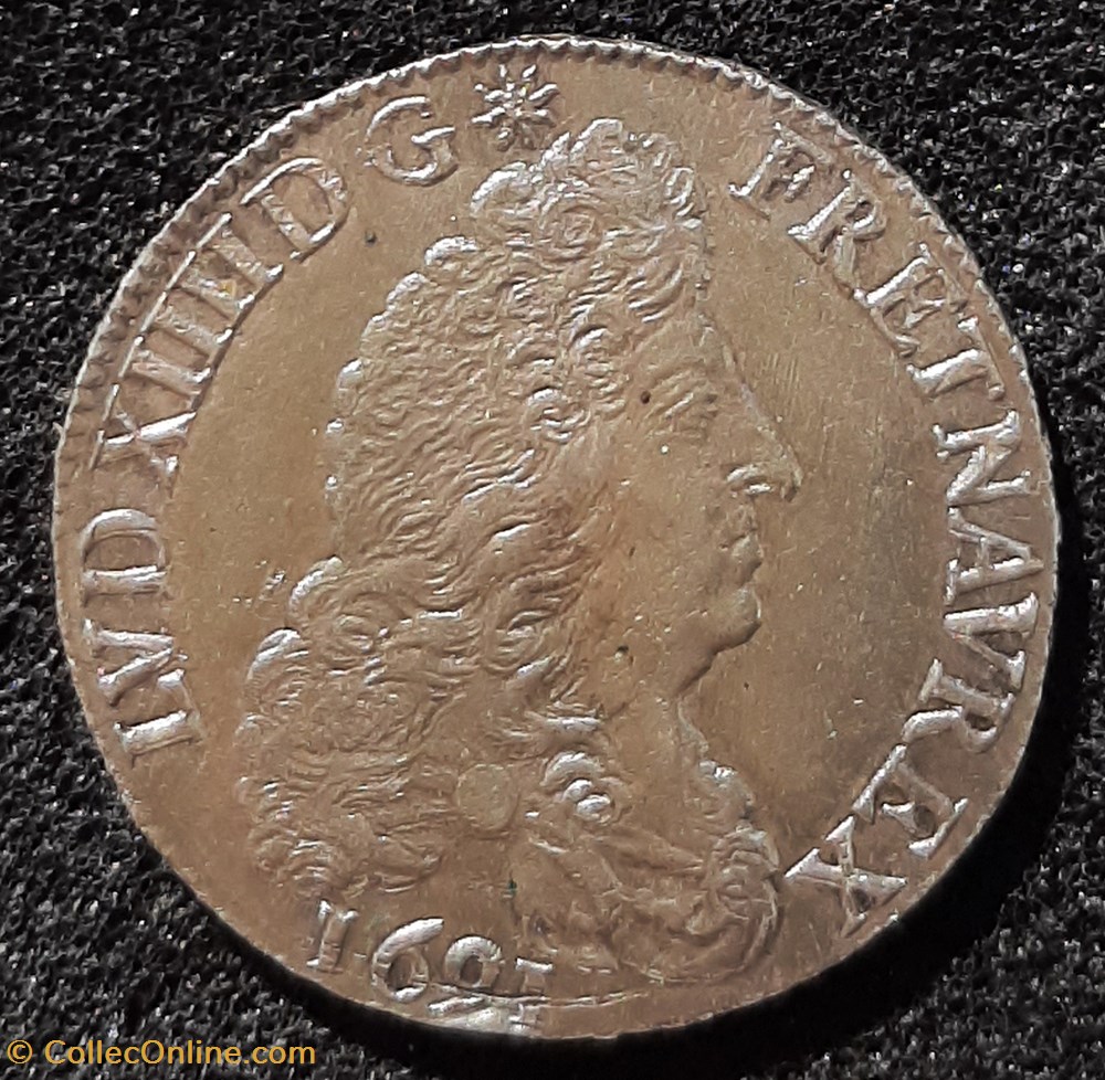 monnaies europe medievale france royales 1691 b 1 2 ecu aux 8l