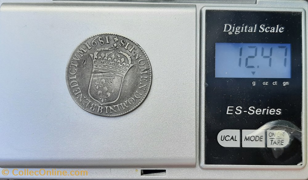1681 - Demi écu à la cravate 4 monnaies europe medievale france 1681 demi ecu a la cravate