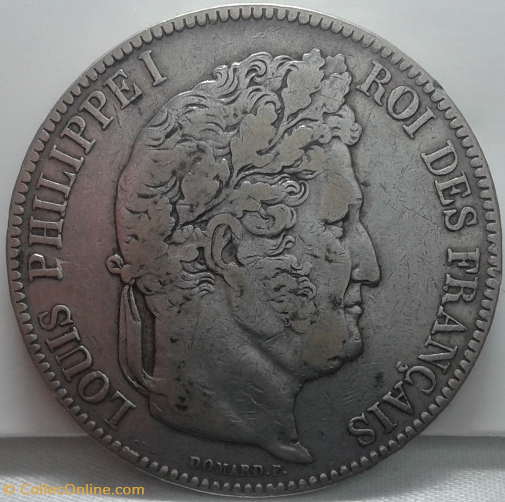 monnaies monde france 1843 5 francs