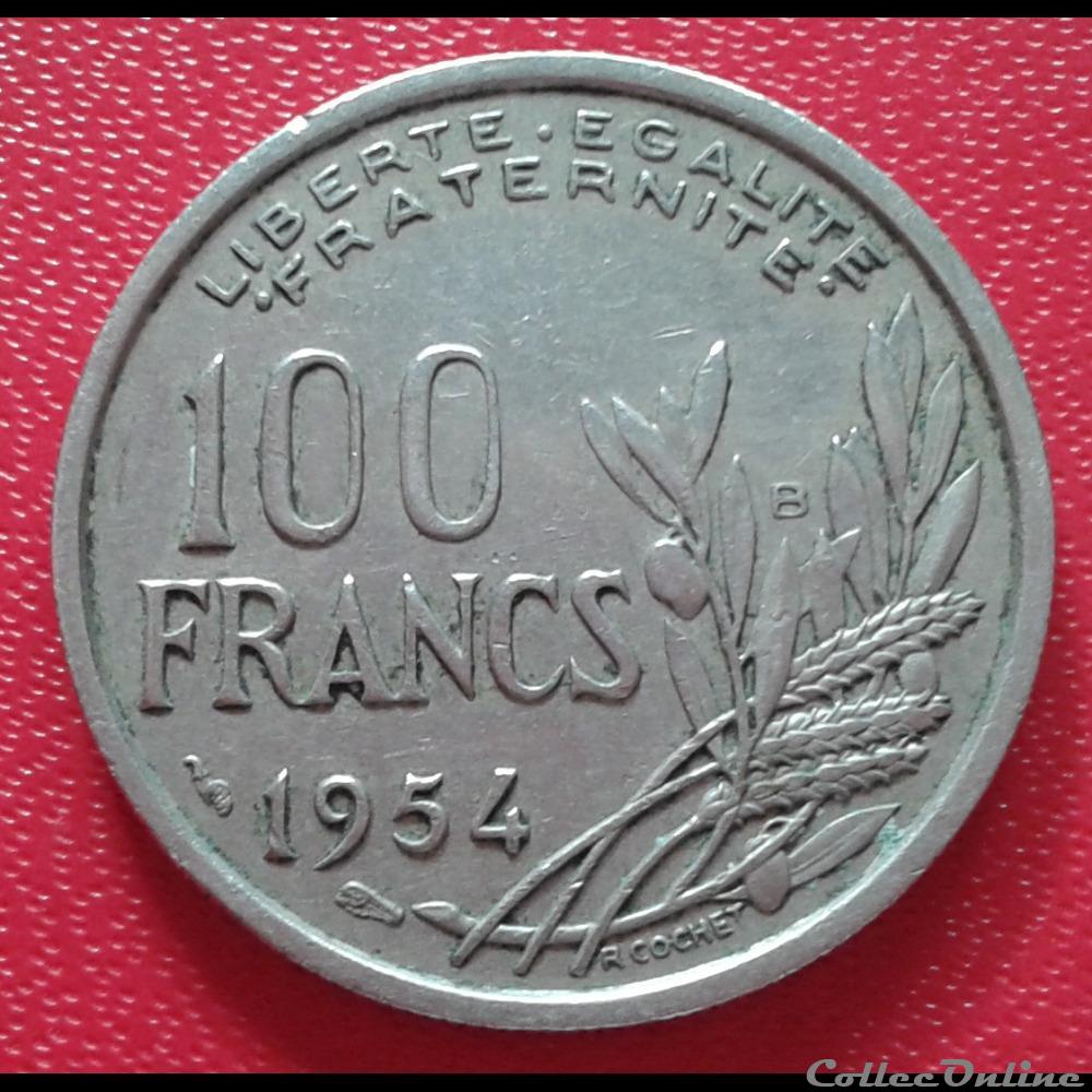 1954 B - 100 francs monnaies france modernes 1954 b 100 francs
