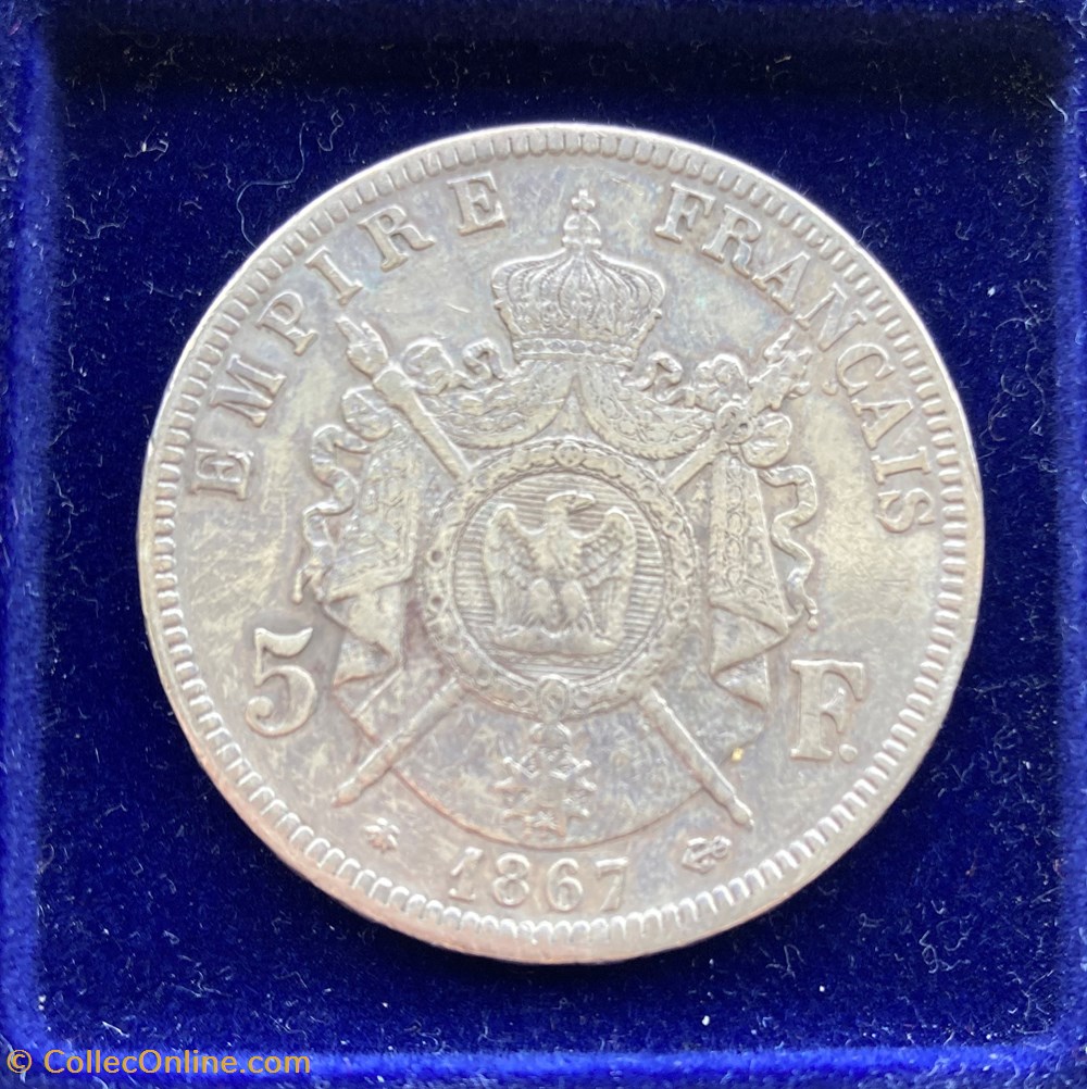 1867 A - 5 francs monnaies monde france 1867 a 5 francs