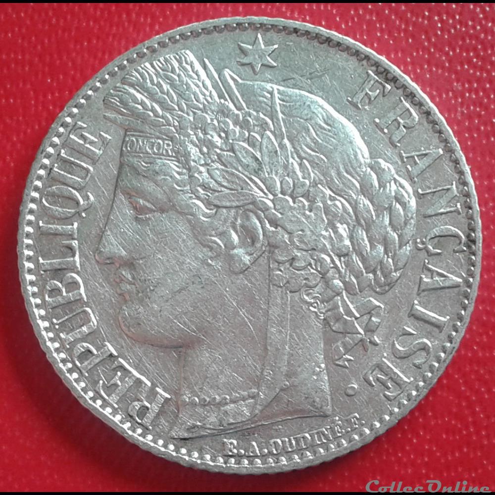 1888 A - 1 franc monnaies france modernes 1888 a 1 franc