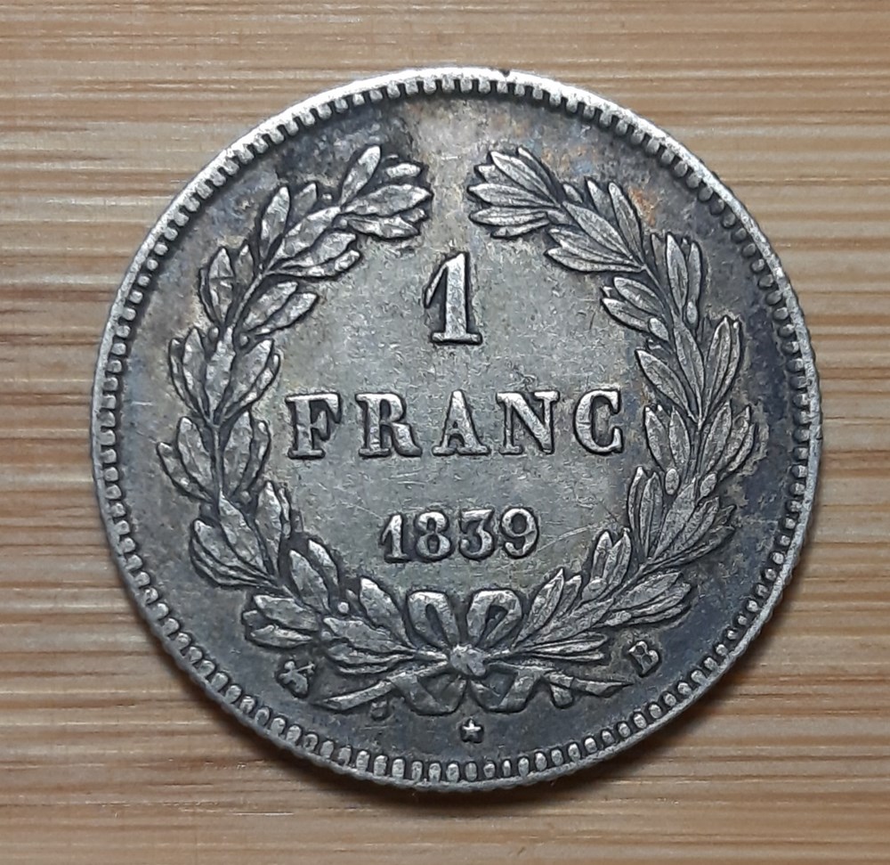 1839 - 1 franc monnaies monde france 1839 1 franc