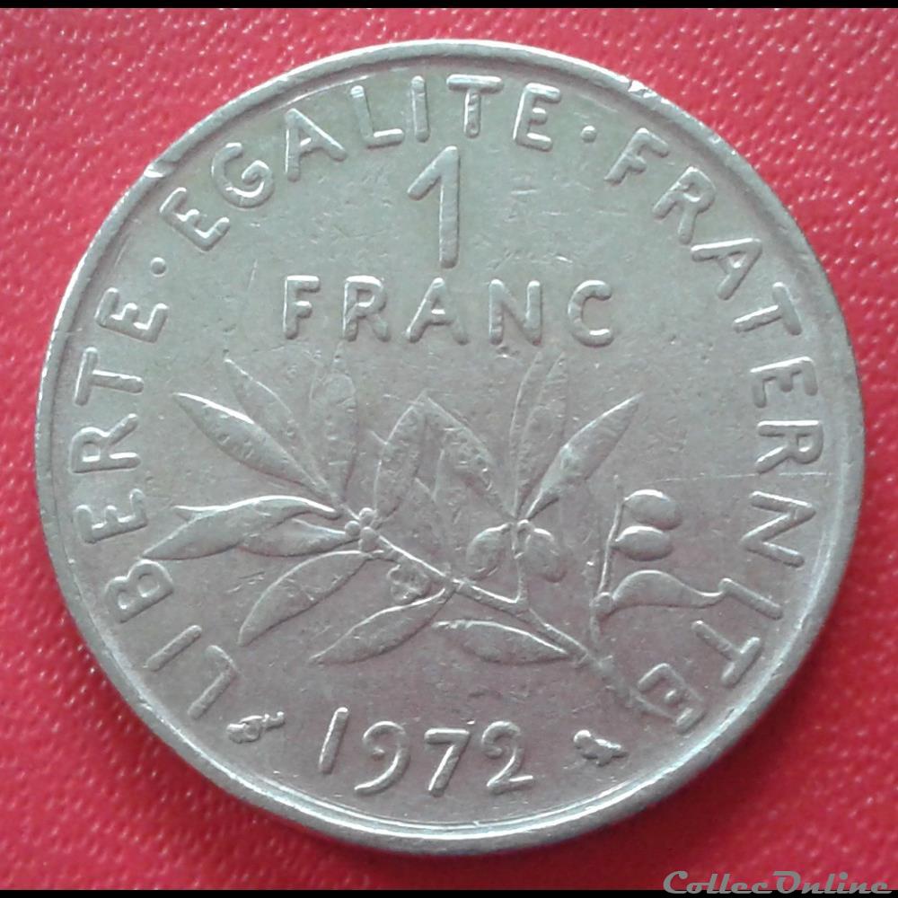 1972 - 1 franc monnaies france modernes 1972 1 franc