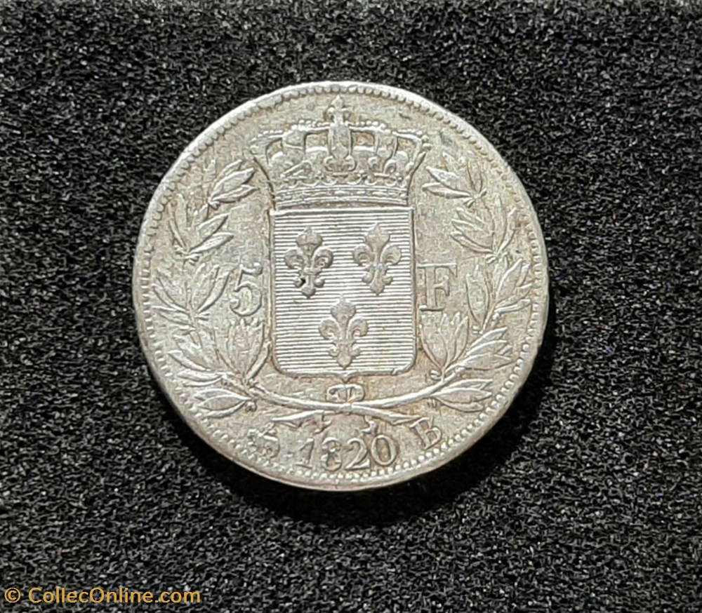 1820 - 5 francs monnaies monde france 1820 5 francs