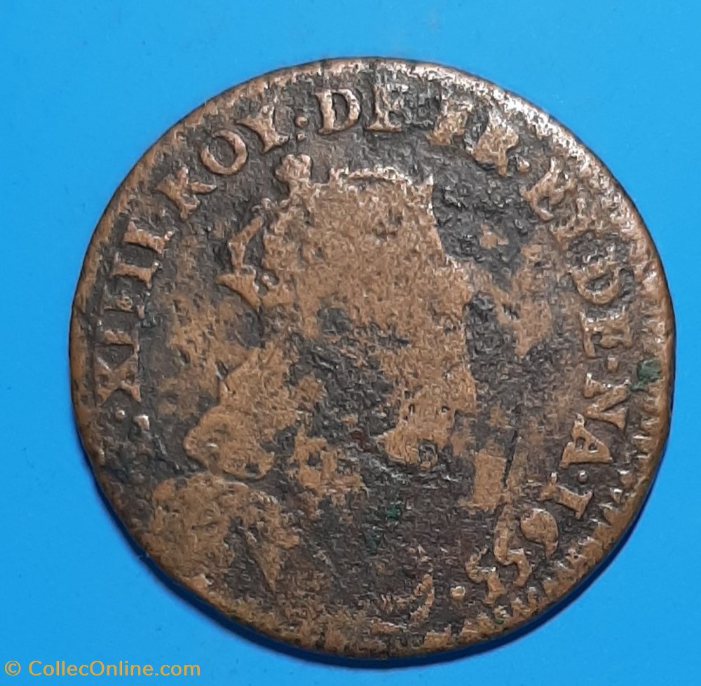 1655 B - Liard de France monnaie 1655 b liard de france