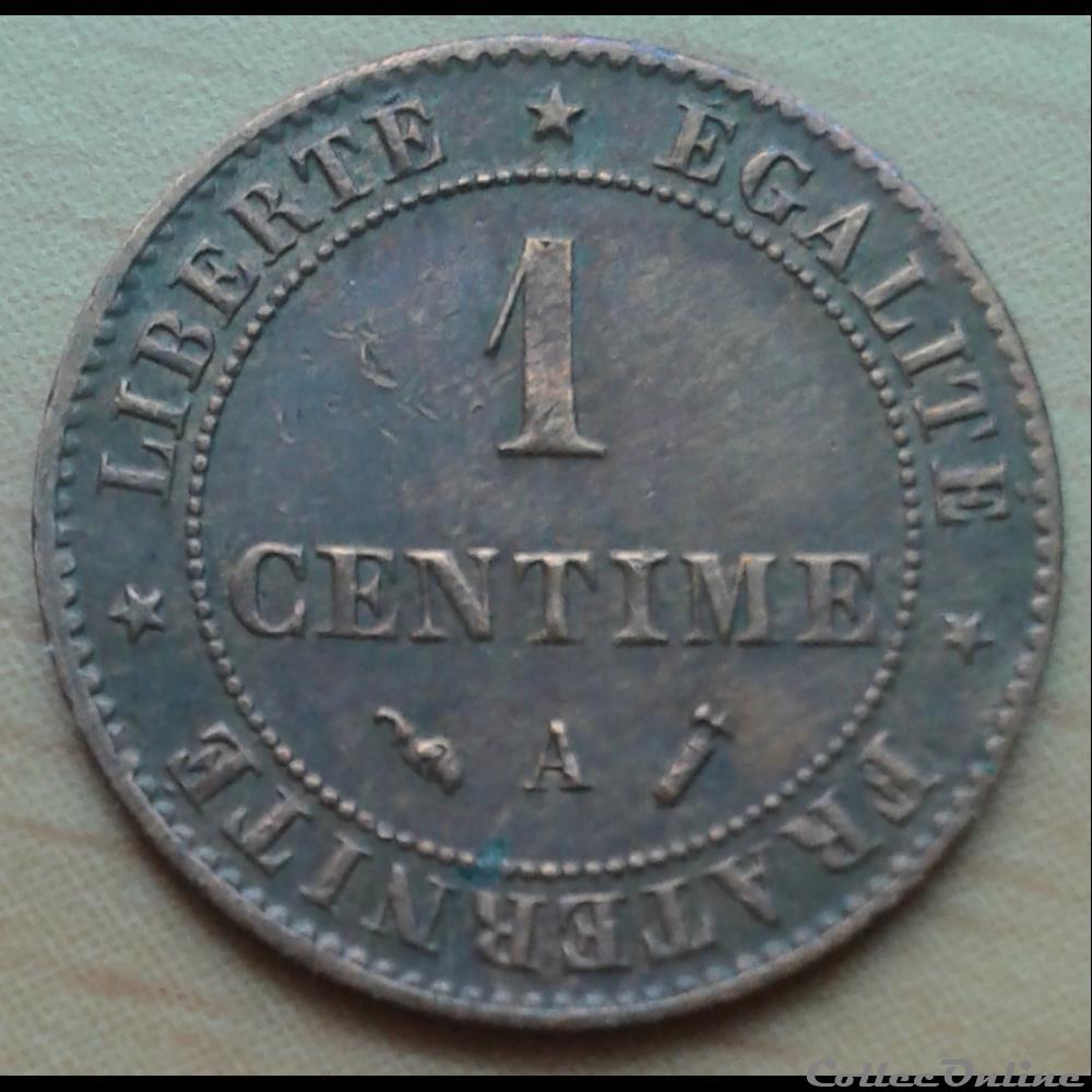 1891 A - 1 centime monnaies france modernes 1891 a 1 centime