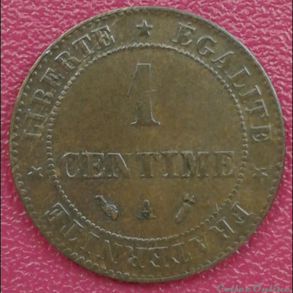 1889 A - 1 centime monnaies france modernes 1889 a 1 centime