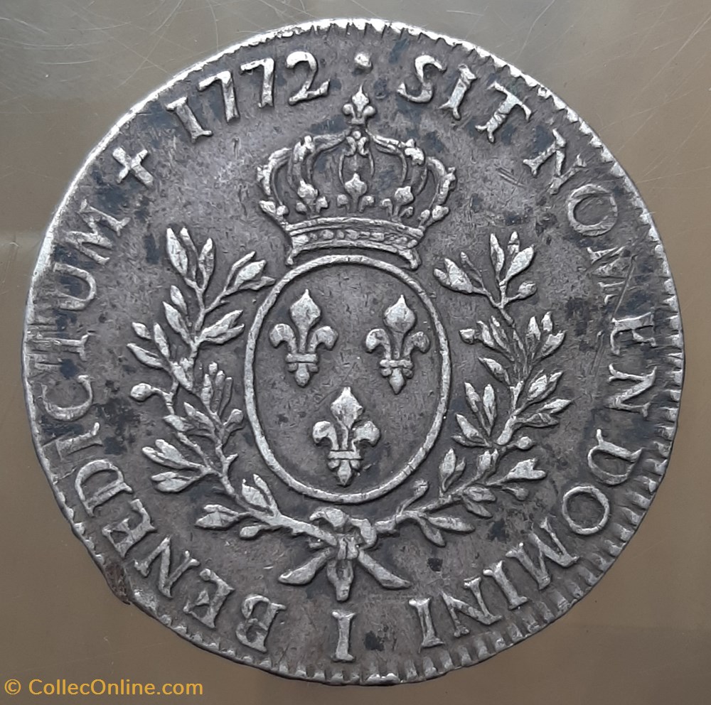 monnaies europe medievale france royales 1772 i ecu a la vieille tete louis xv