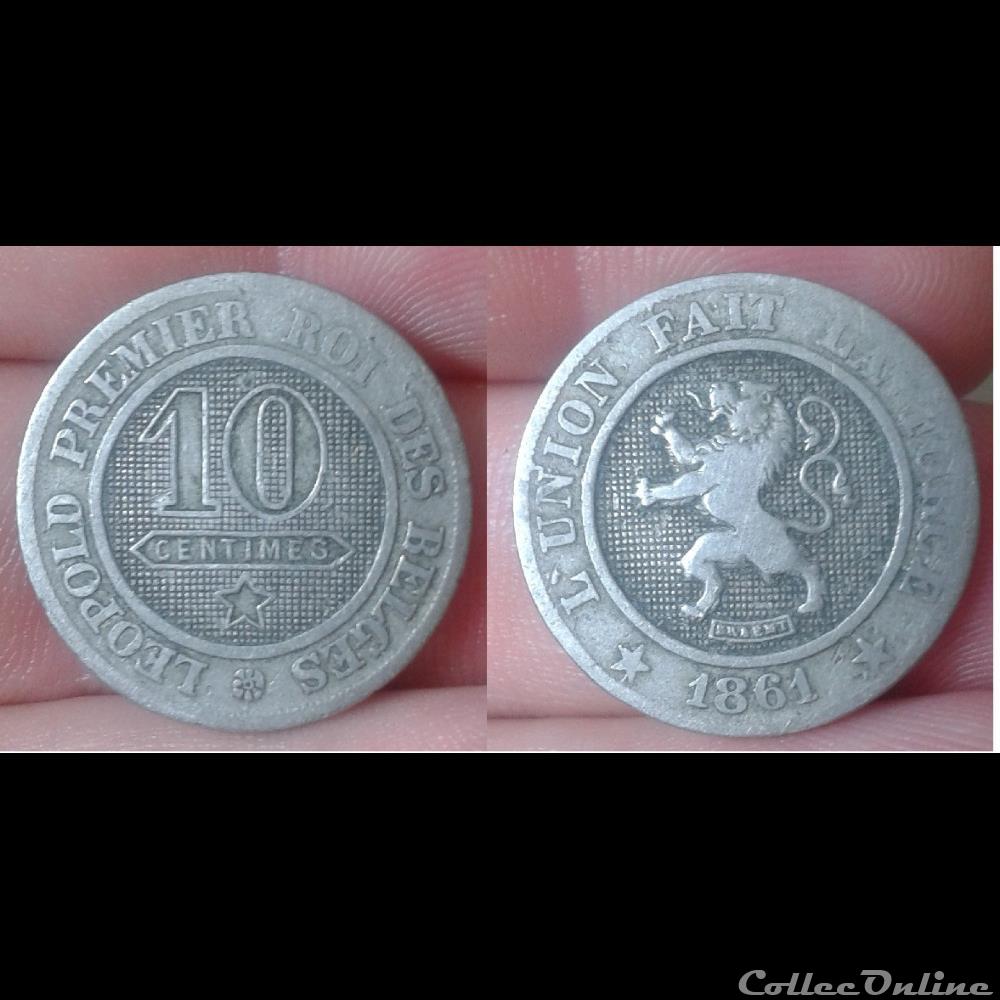 Belgique - 10 centimes 1861 monnaie monde belgique 10 centimes 1861
