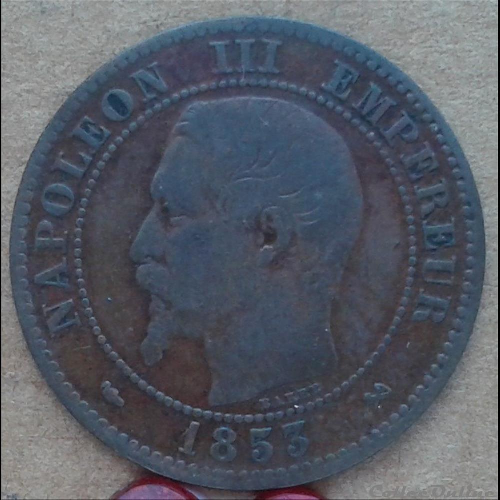 1853 - 2 centimes monnaies monde france 1853 2 centimes
