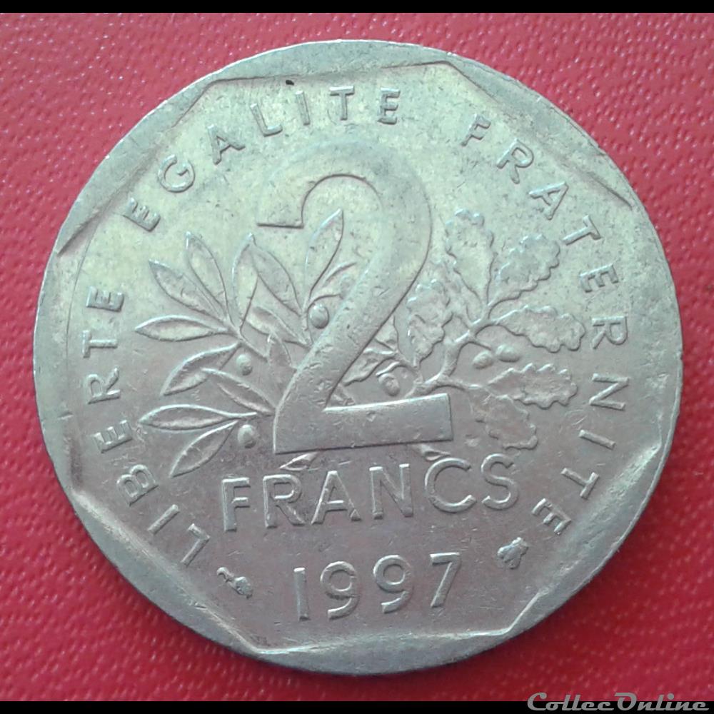 monnaies monde france 1997 2 francs avec point