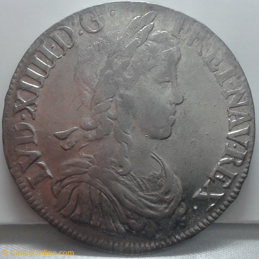 1651 - Ecu à la méche longue monnaies europe medievale france royales 1651 ecu a la meche longue