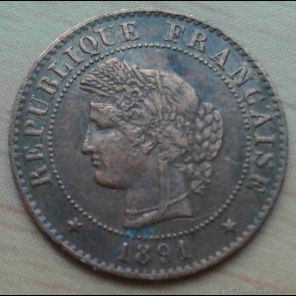 1891 A - 1 centime monnaies france modernes 1891 a 1 centime