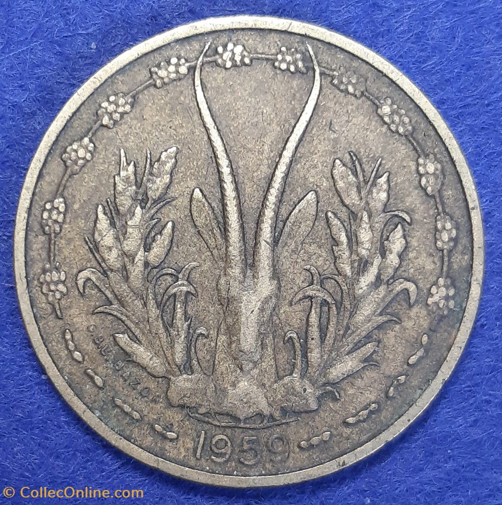 États Afrique de l'Ouest - 10 francs 1959 monnaies monde l etats afrique de ouest 10 francs 1959