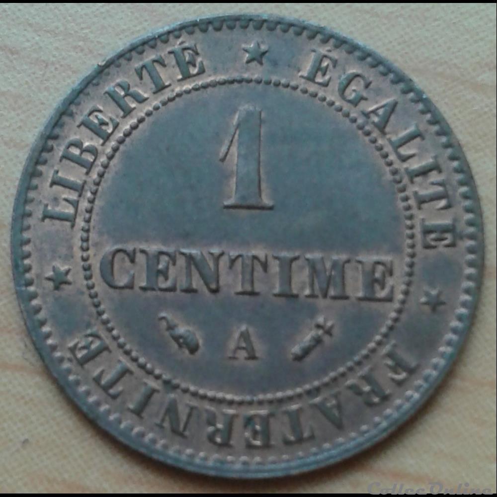1896 A - 1 centime monnaies france modernes 1896 a 1 centime