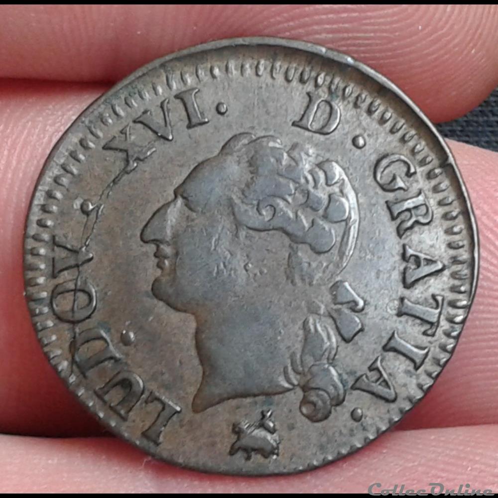 1791 - Liard - 2ème semestre (exemplaire n°2) monnaies europe medievale france 1791 liard 2eme semestre exemplaire n 2