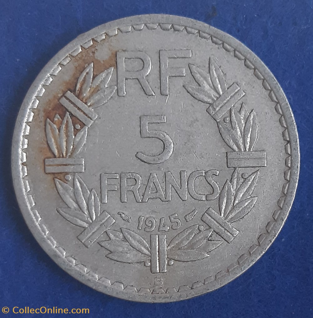 monnaies monde france 1945 b 5 francs