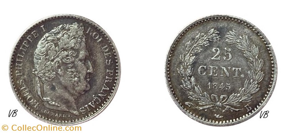 1845 - 25 centimes monnaies monde france 1845 25 centimes