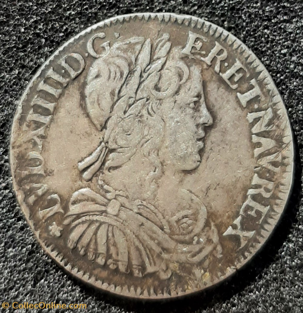 monnaies france royales 1656 rennes 1 2 ecu a la meche longue louis xiv