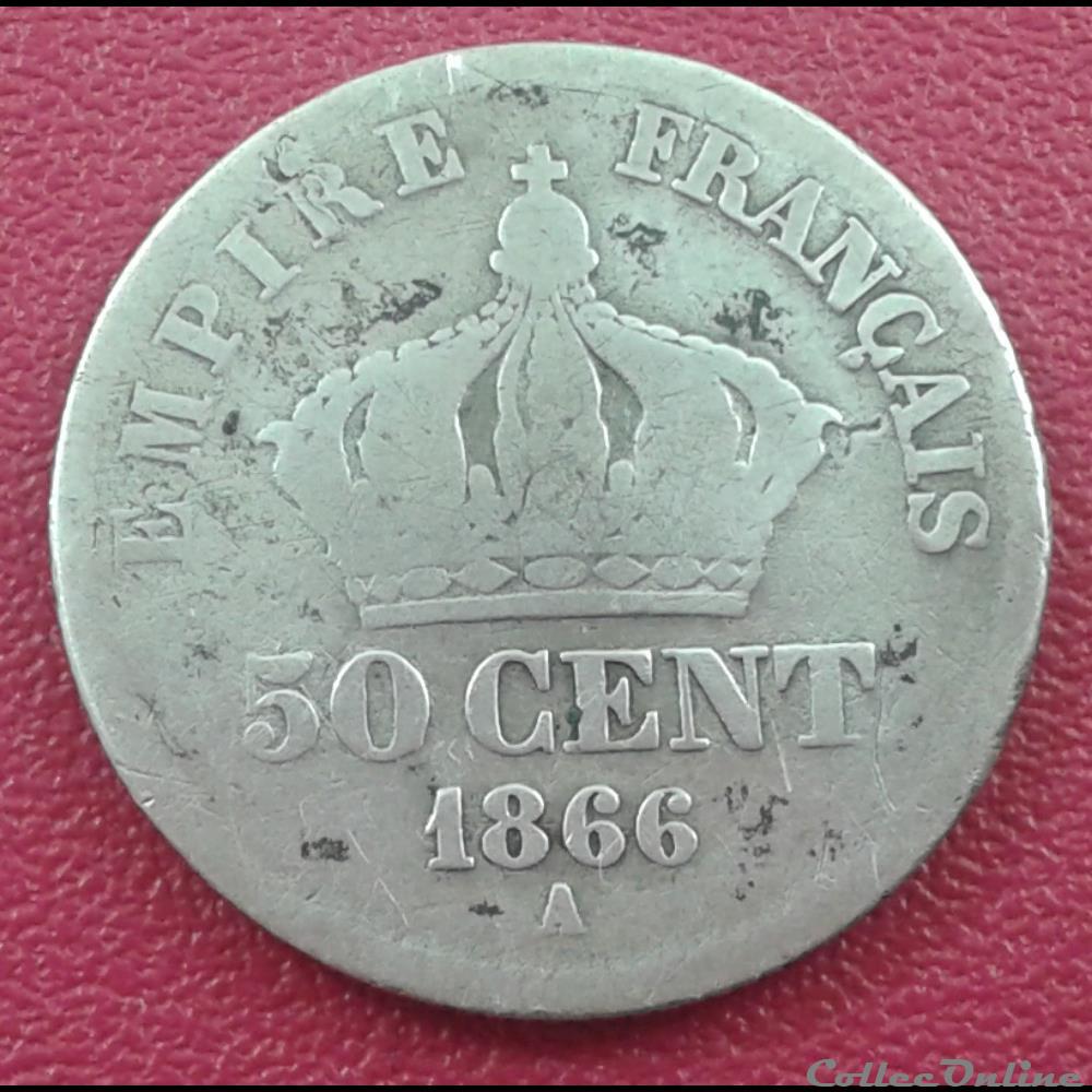 1866 A - 50 centimes monnaies monde france 1866 a 50 centimes
