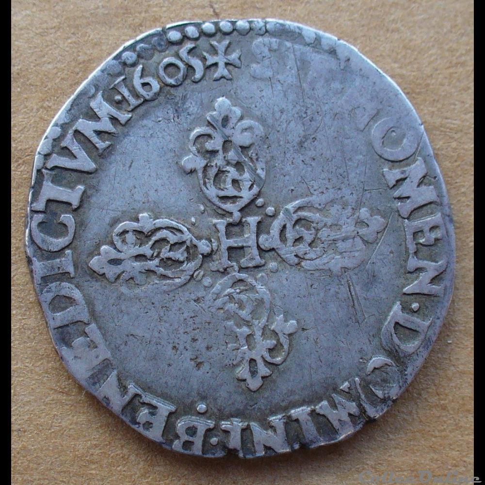 monnaies europe medievale france royales 1605 henri iv demi franc