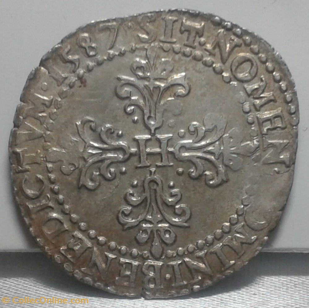 monnaies europe medievale france royales 1587 demi franc au col plat 5eme type