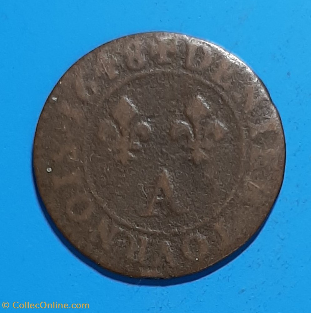 1648 A - Denier tournois monnaie 1648 a denier tournois