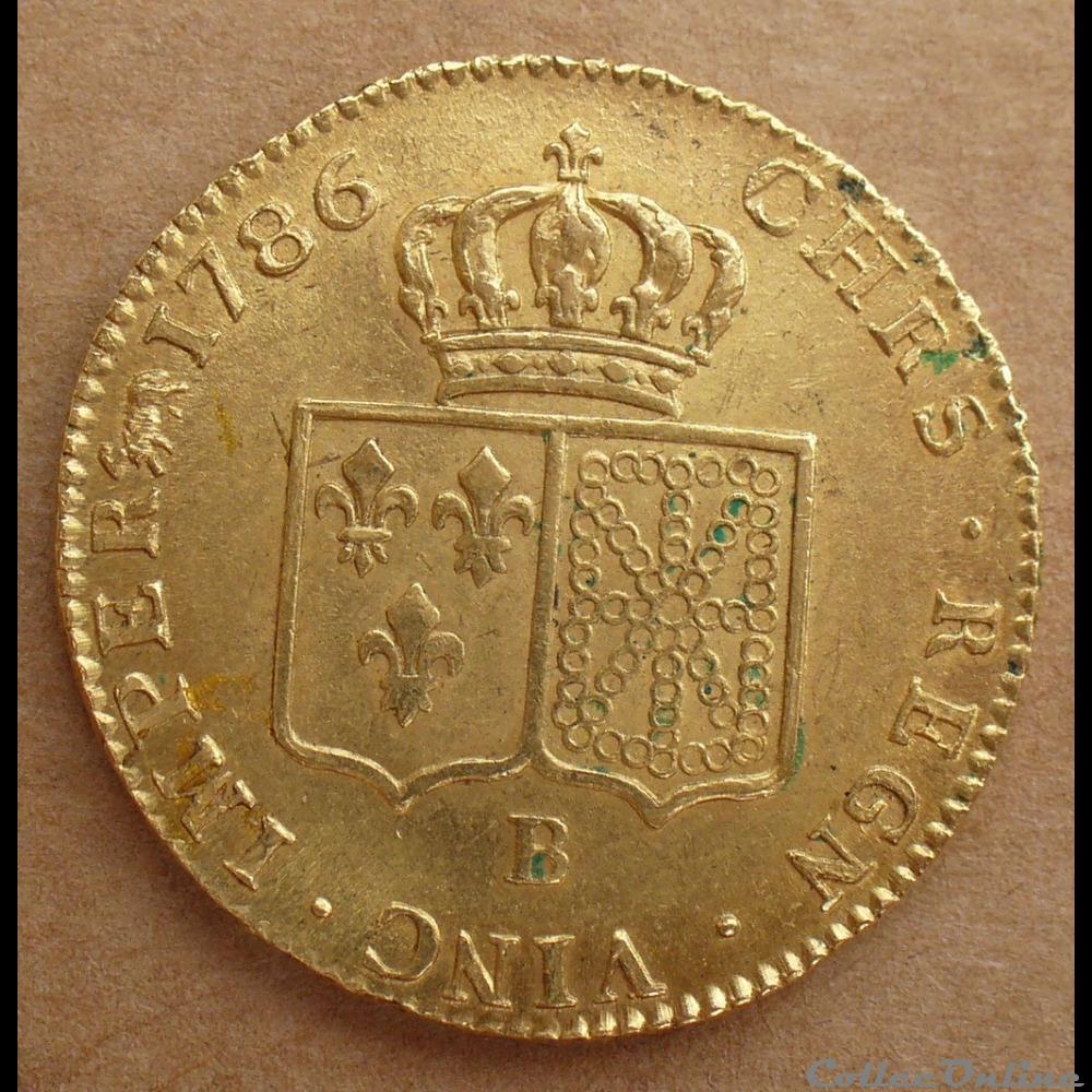 monnaies europe medievale a france royales 1786 double louis or