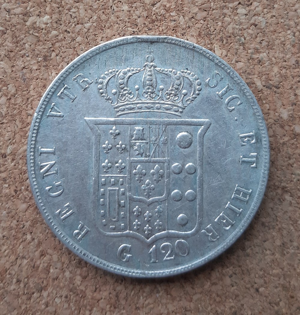 monnaies monde italie 120 grana 1854
