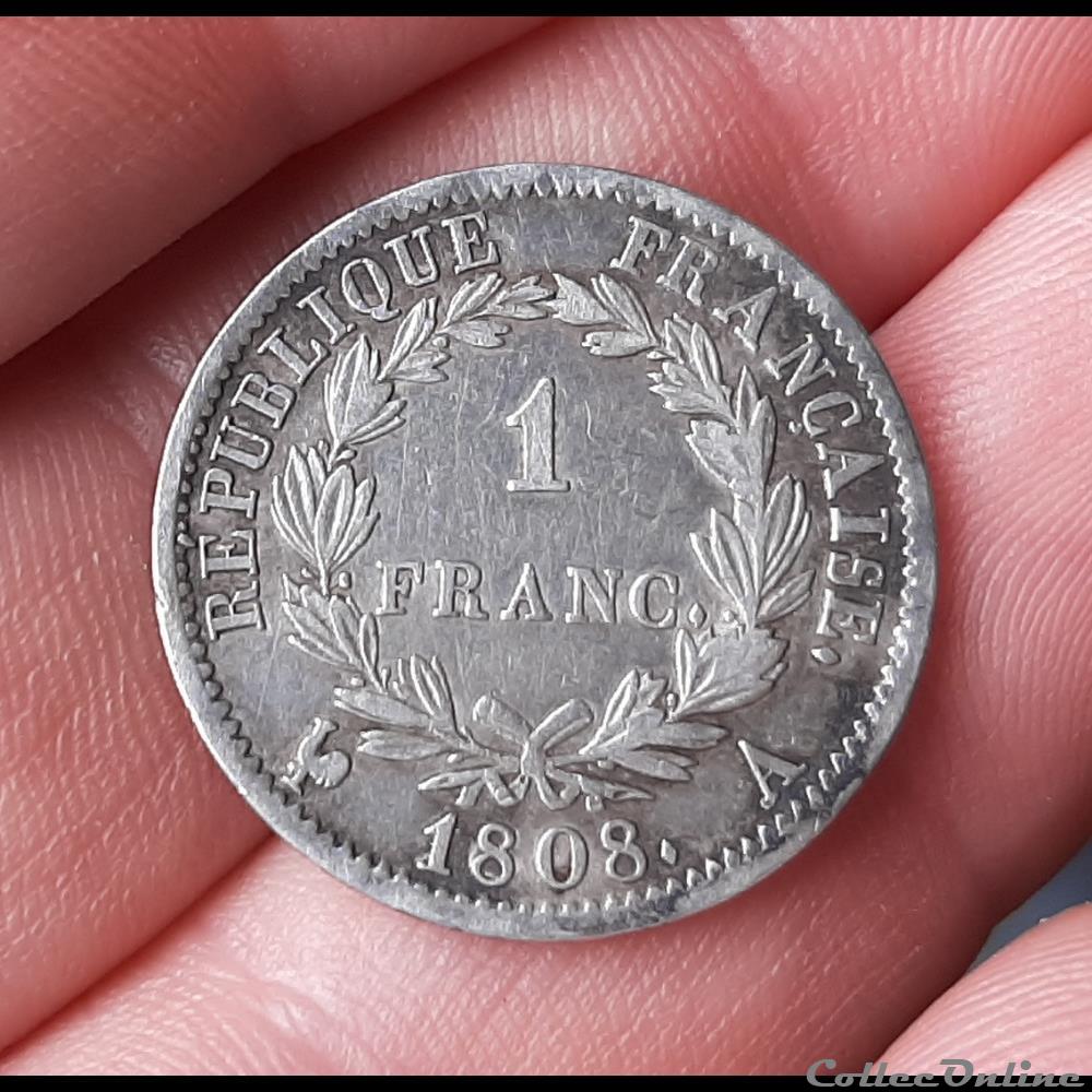 monnaies france modernes 1808 a 1 franc